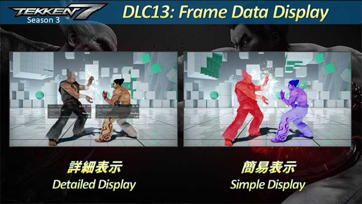 Nieuwe feature TEKKEN 7 is Frame Data Display, toevoegingen Practice Mode getoond